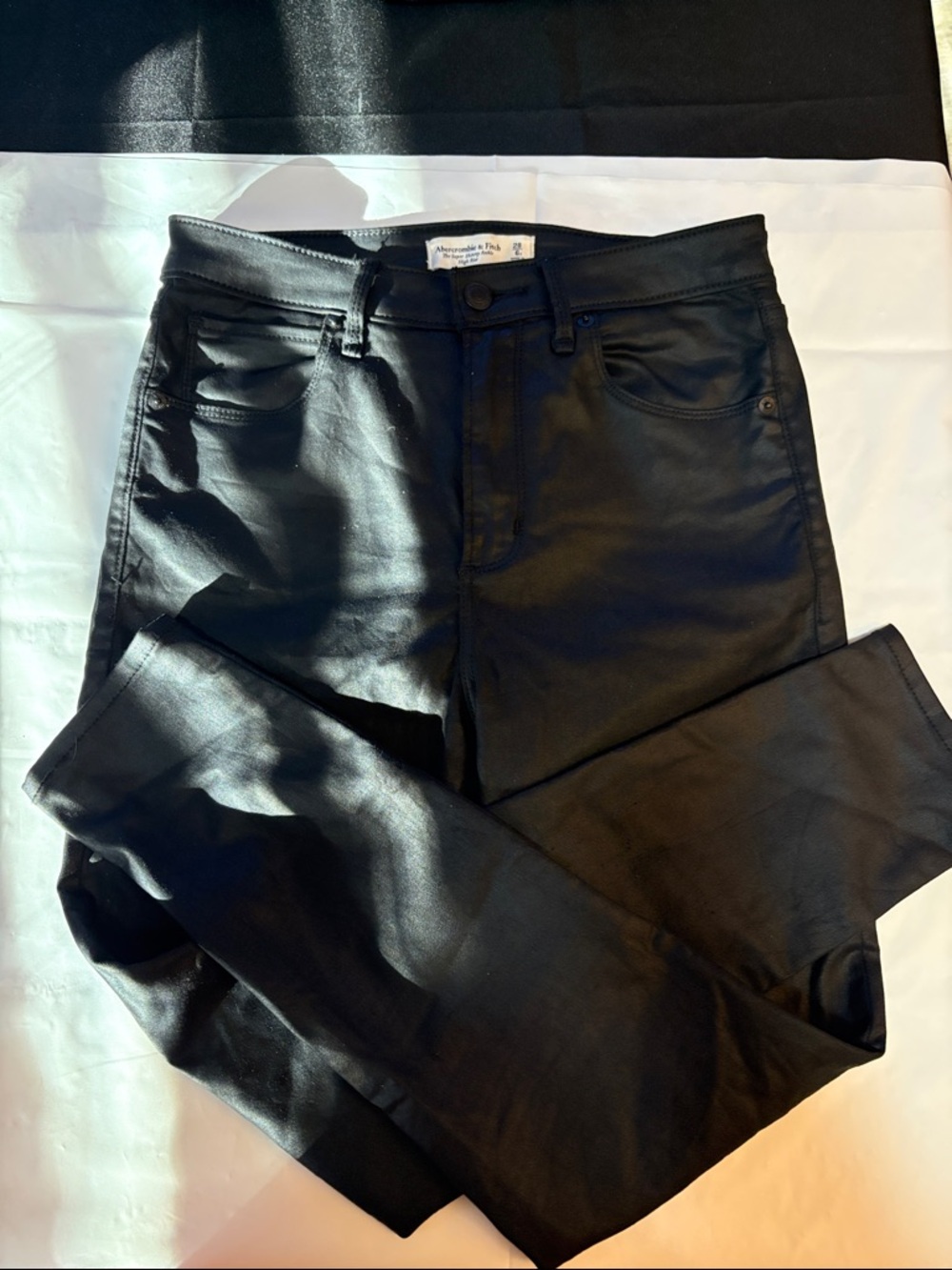Abercrombie & Fitch Black Skinny Coated Jeans